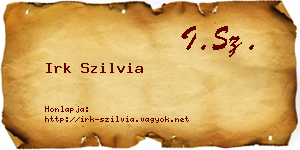 Irk Szilvia névjegykártya